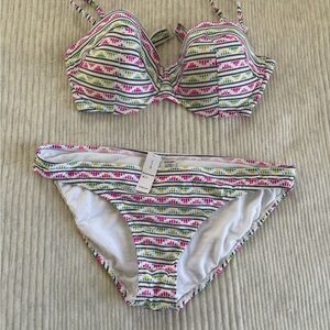 Old Navy Multicolor Striped Bikini